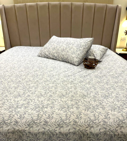 Whispering Leaves Poly Satin Bedsheet Set