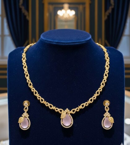 Soft Pink Necklace & Earring Set