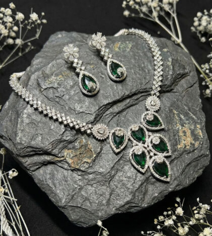 Emerald Green Necklace & Earring Set